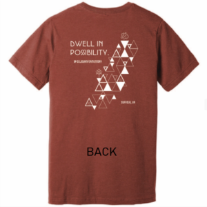"Dwell in Possibility" Design Unisex Shirt in Heather Clay
